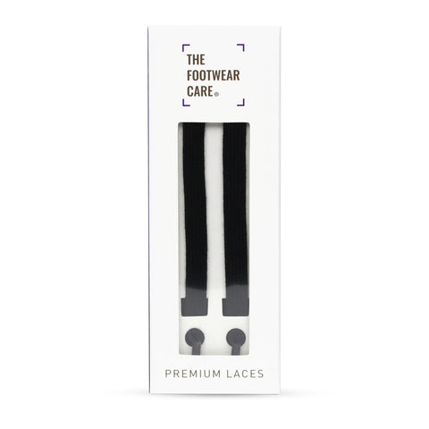 THE FOOTWEAR CARE BLACK 8MM FLAT COTTON LACES - The Footwear Care