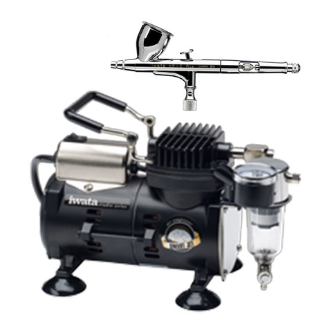 IWATA - HIGH PERFORMANCE HP-C + AIRBRUSH AND SMART JET COMPRESSOR PACK - The Footwear Care