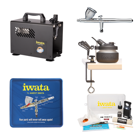 IWATA - REVOLUTION CR AIRBRUSH AND COMPRESSOR COMPLETE - The Footwear Care