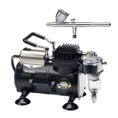 IWATA - REVOLUTION CR AIRBRUSH AND SMART JET COMPRESSOR PACK - The Footwear Care
